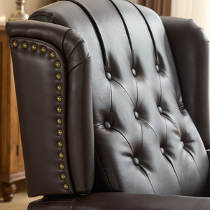 Tiger Chair <b>Reclining</b> Single Sofa High Back Leather Living Room Retro Bedroom Foam Filling Adult Use - Product Image 4