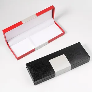 Paper Pen Box Red Black Color Custom Printing Pattern Good Quality Pen Case Promotional Package Box For Pen