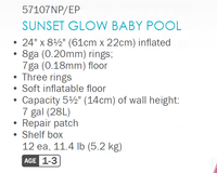 Intex 57107 Sunset Glow Baby Pool Aufblasbarer 3-Ring-PVC-Kinderpool für Neugeborene und Kinder