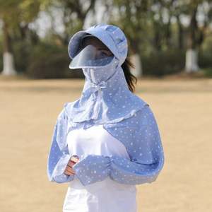 Gorras de malla de verano al por mayor con máscara facial con cremallera, chales transpirables de manga larga, gorras de sol informales para ciclismo, pesca y equitación, gafas - Product Image 6