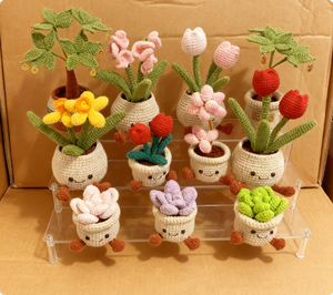 Cactus en crochet fait main en pot, ornements créatifs en laine pour la maison - Product Image 4