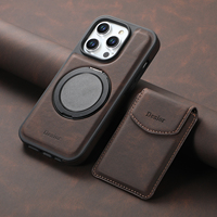 Étui de téléphone magnétique pour iPhone 18 Pro Max avec porte-cartes et fonction portefeuille 360° °   Support de table en similicuir 17 Air 16 15 14 13 12