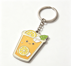 <b>Custom</b> Metal Bubble Tea <b>Keychain</b> Cartoon Drink Key Ring Enamel Beverage Charm for Promotion Gift - Product Image 1
