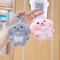 Porte-clés chiot en peluche sonore de dessin animé, poupée chien douce, ornement à suspendre pour sac, pendentif pour sac d'école, poupée à griffes, cadeau promotionnel, vente en gros