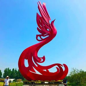 Escultura de Fénix de Acero Inoxidable para Exteriores, Alas Metálicas Abstractas de Forma Irregular, Montaje en Suelo, Arte Paisajístico Hecho a Mano - Product Image 3