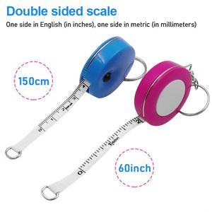 1.5m hai mặt Băng đo Keychain 60-trong mềm Kính thiên văn mini dễ thương Băng biện pháp với Keychain may may cơ thể đo băng - Product Image 2