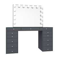 Ensemble de coiffeuse moderne en bois pour chambre à coucher avec plateau de rangement PlayStation et unités de rangement à tiroirs