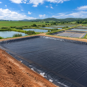 แผ่นเมมเบรนกันน้ำ HDPE ขนาด 2.50 มม. มาตรฐาน ASTM GRI GM13 สำหรับบุบ่อเก็บน้ำ โพลีเอทิลีนความหนาแน่นสูงสำหรับเก็บน้ำ - Product Image 1