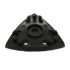 90*90*90MM Black Triangle 6 Holes Round Shape PU Grinding Pad Air and Electric Backing Pad Hook and Loop Sanding Pad