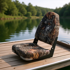 Coussin de siège de bateau à dossier haut avec housse en éponge camouflage et fonction rabattable - Product Image 2