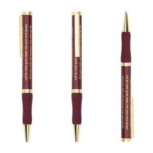 Lot de stylos à bille métalliques en gros avec grip en caoutchouc doux au toucher, stylos personnalisés avec versets inspirants - Product Image 3