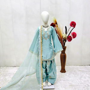Costume ethnique traditionnel indien pakistanais pour femmes, rose, avec broderie, dupatta, longueur cheville, coupe régulière, tenue de mariage - Product Image 1