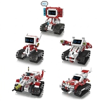 Kit de Robot Éducatif Intelligent STEM 5 en 1 : Kit de Construction Mécanique DIY avec Emoticônes, Jouet de Course et de Combat pour Enfants