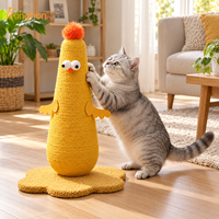 Kinghon Wood Poteau à gratter pour chat écologique, design poulet mignon, durable, jouet pour chaton, mobilier pour chat d'intérieur