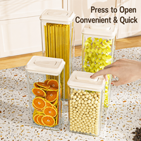 Conteneur de stockage alimentaire hermétique empilable de type presse pour la cuisine et la maison, idéal pour céréales, grains et collations