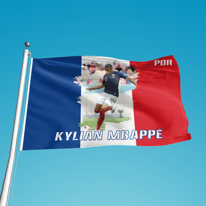 Drapeau français Mbappé prêt à être expédié avec livraison gratuite pour 3x5 pieds 100% polyester pour événements sportifs - Product Image 2