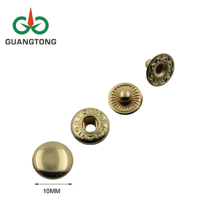 Grosir topi tersembunyi kuningan 10 mm tombol jepret Tekan logam untuk pakaian pakaian kulit 4 bagian pengencang jepret Tekan - Product Image 4