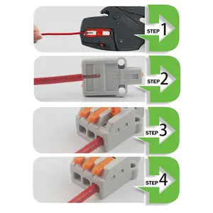 Mini Conductor compacto rápido de 50 Uds. Con orificio de fijación, divisor, conector de cable de empalme, abrazadera de Cable de empuje, bloque de terminales de 4 polos