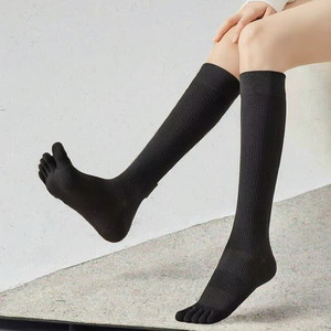 Chaussettes de compression sportives décontractées, couleur unie, tricotées, anti-bactériennes, avec logo, pour le yoga et le printemps - Product Image 3