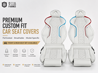 Nouvelles Housses de Sièges de Voiture Sur Mesure de Luxe en Cuir Sport Perforé, Modèle Spécifique, Ensemble Complet, Accents Tricolores, OEM ODM