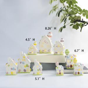 Figura Decorativa de Conejo de Pascua de Porcelana con Luz LED Cálida Blanca, Adornos Lindos para el Hogar y Fiestas, Venta al por Mayor - Product Image 3