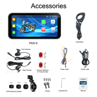 6.25 pouces motos Gps navigateur étanche avant arrière caméra sans fil Carplay Android Auto Smartphone moniteur