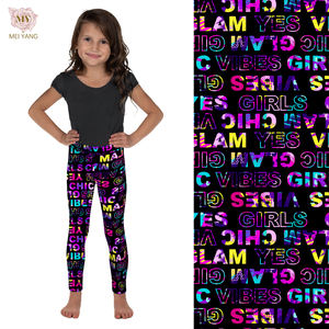 Toptan özel kız pantolon çocuk baskılı Buttery yumuşak tayt çocuk giyim pantolon baskı kediler sıska tayt - Product Image 2