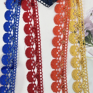 Quảng Đông Sán Đầu Ren Nhà Máy Bán Pakistan Ấn Độ Kg Thanh Toán Chất Lượng Cao Polyester Ánh Sáng Lụa Nước Hòa Tan Long Lanh Ren - Product Image 4