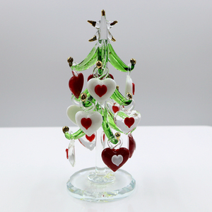 Handmade Glass Christmas Tree Figurine Lampwork Love Ornament Desk <b>Decoration</b> for <b>Valentine's</b> Day Home Decor - Product Image 1
