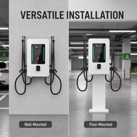 Chargeur mural DC pour véhicules électriques 40kW 60kW 80kW à double prise, double CCS2, OCPP, RFID, EVSE commercial
