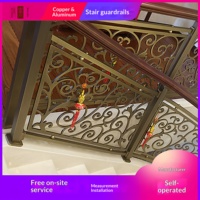 Rampe d'escalier de villa haut de gamme personnalisée, motif floral sculpté, fonction rotative, marque Tong Yu Jia, modèle TYJ1003