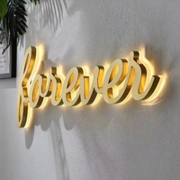 Letreros publicitarios LED acrílicos con logotipo 3D personalizado con letras LED de metal para lugares de empresa como tiendas y negocios