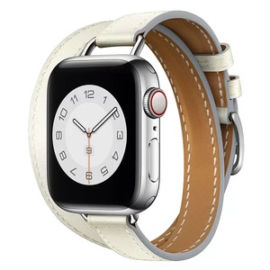 Correa de <span class=keywords><strong>Reloj</strong></span> de Cuero de Repuesto de Lujo para Apple IWatch 8/7/6/5/4, Hebilla de Acero Inoxidable con Bloques de Color, Compatible - Product Image 5