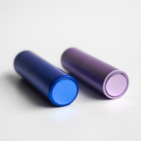 Atomiseur de parfum rechargeable en aluminium violet-bleu de 10 ml, surface givrée, à mécanisme rotatif, vente en gros directe usine, écologique, pour emballage