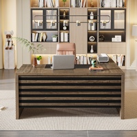 Bureau de direction en forme de L moderne et classique en panneau de bois MDF de 66,2 pouces avec bureau d'ordinateur convertible et armoire à dossiers mobile pour le bureau
