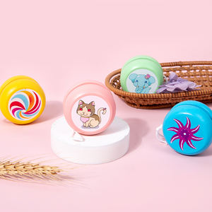 Jouet en bois pour enfants, yo-yo, balle, jeu de balle, yo-yo classique coloré en bois, dessin animé - Product Image 4
