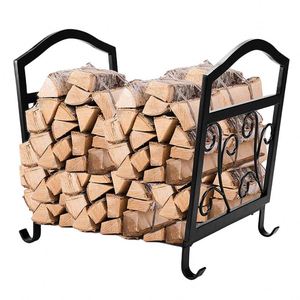 Metal Fire Tools Fireplace Wood Storage Indoor Firewood Rack