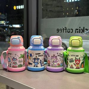 316 Stainless Steel Thermos Cup Large Capacity Cartoon Double Straw Portable For Students Back To School - Product Image 4