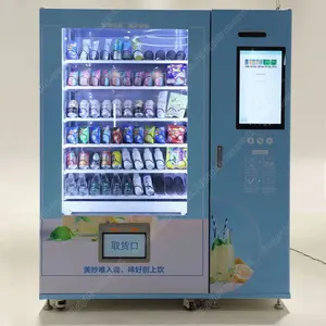 Mesin penjual otomatis kustom dudukan dinding pintar 32 "penjualan layar sentuh mainan makanan ringan minuman mendukung kartu kredit