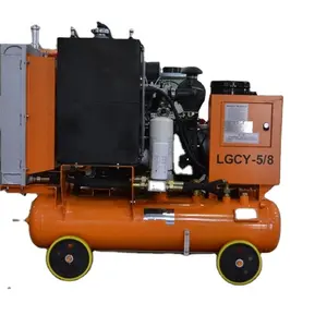 Cheap price movable 185 cfm air compressor diesel engine with pneumatic jack hammer for sale