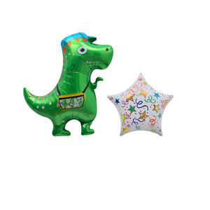Ballons en aluminium motif dinosaure de dessin animé pour sac à dos, ballons jouets mignons en forme de dinosaure pour accessoires de décoration de fête - Product Image 2