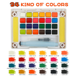 Paul <span class=keywords><strong>Cezanne</strong></span> 24 Couleurs Ensemble <span class=keywords><strong>de</strong></span> Peinture <span class=keywords><strong>Aquarelle</strong></span> Solide Kit <span class=keywords><strong>de</strong></span> Croquis <span class=keywords><strong>Aquarelle</strong></span> avec Stylo Pinceau <span class=keywords><strong>Aquarelle</strong></span> pour Enfants et Adultes - Product Image 2