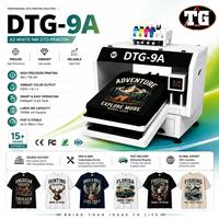 Nouvelle imprimante DTG DTF entièrement automatique à poste de travail unique, orientée vers le lancement de la production, machine de bureau pour la personnalisation de vêtements et de supports souples (flex)