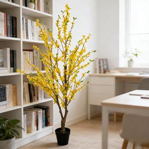 Nueva Llegada, Flor Artificial <span class=keywords><strong>de</strong></span> Forsythia <span class=keywords><strong>de</strong></span> Seda <span class=keywords><strong>de</strong></span> 1.4M, Color Amarillo, Estilo Chino, Jazmín para Decoración <span class=keywords><strong>Interior</strong></span> y Exterior - Product Image 2