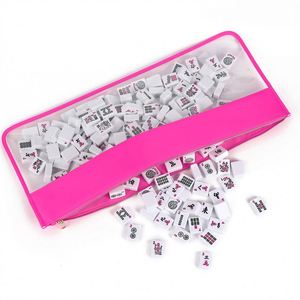 Large Transparent Clear Nylon Fashion Waterproof Promotional Mahjong Tile Bag Zipper Cardholder Pouch Welcome <b>Gifts</b> - Product Image 2