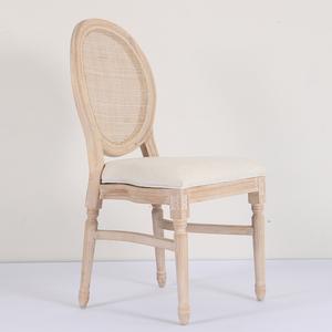 Populer gaya Perancis ditumpuk kain belakang bulat kayu padat Raja Louis XV Bistro kursi makan pernikahan untuk acara - Product Image 2