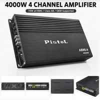 Amplificateur de voiture 4 canaux classe AB 4000W Max 70W X4 RMS, amplificateur audio stéréo haute puissance pour système de haut-parleurs et caisson de basses AB80.4