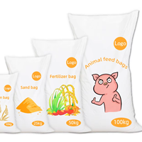 Sac en polypropylène tissé de 50 kg pour céréales industrielles, sac d'emballage robuste, taille personnalisée, impression de logo