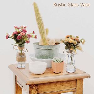 แจกันแก้วใสตกแต่งดอกไม้แห้ง <span class=keywords><strong>เชือก</strong></span><span class=keywords><strong>ป่าน</strong></span> ขวดแก้วขนาดเล็ก แจกันราคาถูกสำหรับตกแต่งบ้าน - Product Image 2