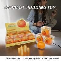 Balle sensorielle anti-stress à remontée lente pour filles, en forme de pudding au caramel croustillant, avec son ASMR craquant, jouet sensoriel cadeau